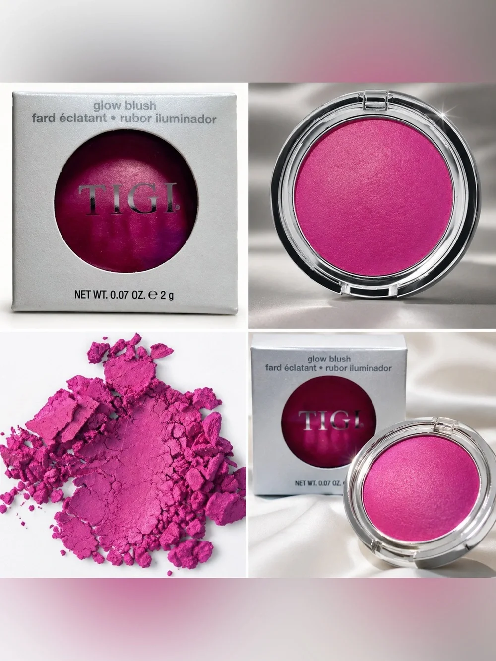 TIGI Glow Blush —iluminador Bright Fuchsia Pink brilliance